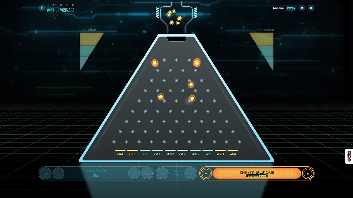 Ризики та високі виграші в Plinko 