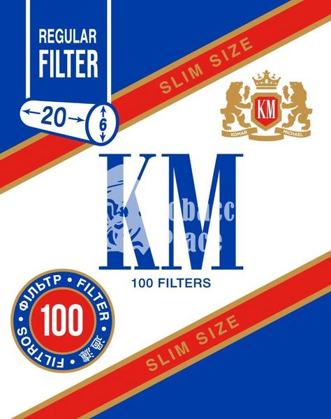 Фільтри для самокруток KM Filter Slim Size Regular 6/20 100 шт KM-Filter-Slim-6-20 фото